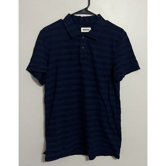Taylor Stitch Men's 40 (Small) Blue Striped Rugby Golf Polo Shirt - Picture 2 of 6